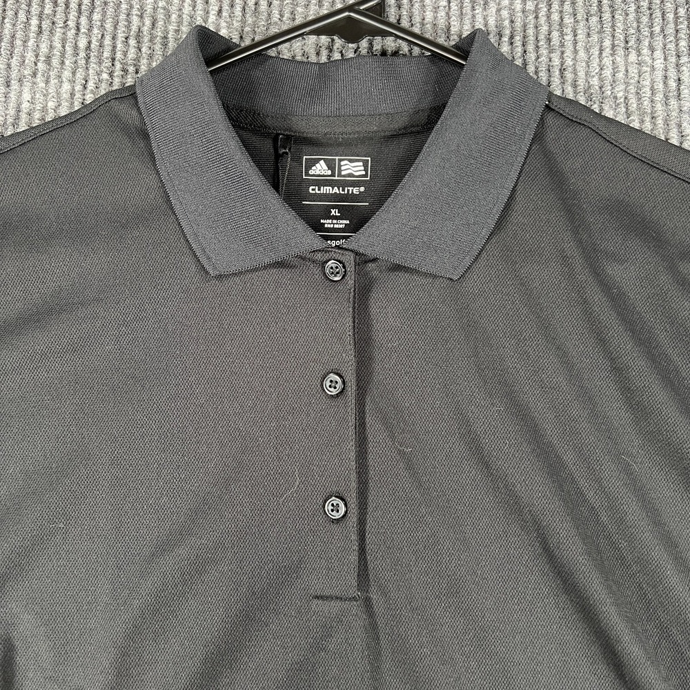 Adidas Polo Shirt Womens XL Extra Large Black Short Sleeve Golf Casual New